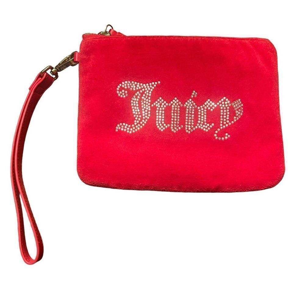 Juicy Couture Women's Girls Mini Wristlet W/ Juicy Rhinestones Red Purse JCB2004